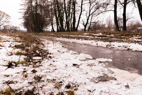 冬路の美しい風景 — ストック写真