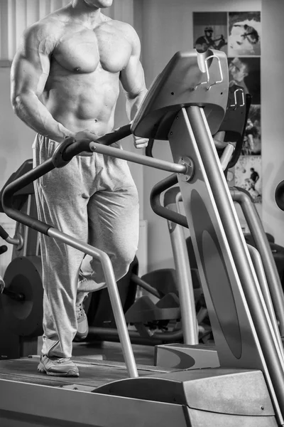 Un homme fort. Entraînement musculaire dans la salle de gym. Entraînement au gymnase . — Photo