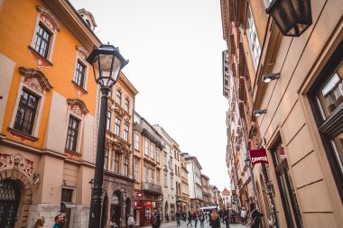 Krakow, Polonya - 15 Eylül: Doğal, tarihi Krakow, Polonya 22 Eylül 2015 tarihinde sokaklarında