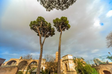 Roma - 6 Ocak: Kemerli ve kalıntıları Roma Forumu 6, 2016 yılında Roma, İtalya.
