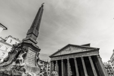 Roma - 13 Ocak: Roma Panteonunun Roma, İtalya görünümü üzerinde 13 Ocak 2016.