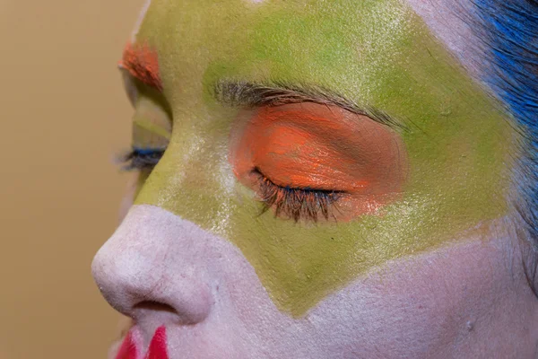 The process of applying makeup. The work of professional make-up artist — Stock Photo, Image