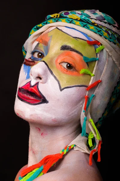 Creative, bright makeup. An interesting image. — Stock Photo, Image