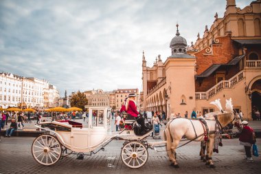 Krakow, Polonya - 15 Eylül: Krakow, Pazar Meydanı, Polonya üzerinde 22 Eylül 2015