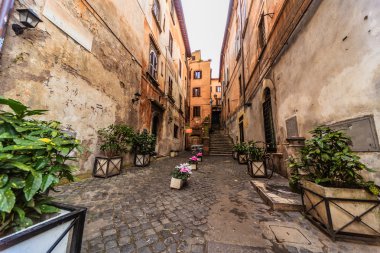 Roma - 6 Ocak: Sokaklar, Roma, Antik Roma 6, 2016 yılında Roma, İtalya.