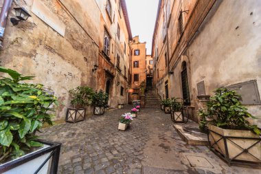 Roma - 6 Ocak: Sokaklar, Roma, Antik Roma 6, 2016 yılında Roma, İtalya.