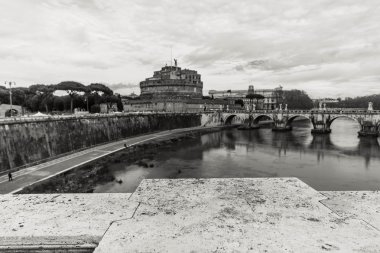 Roma - 12 Ocak: Roma, İtalya için 12 Ocak 2016 Tiber Nehri'nin güzel görünüm.