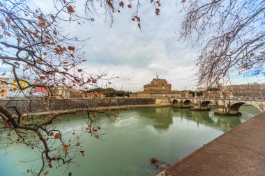 Roma - 12 Ocak: Roma, İtalya için 12 Ocak 2016 Tiber Nehri'nin güzel görünüm.