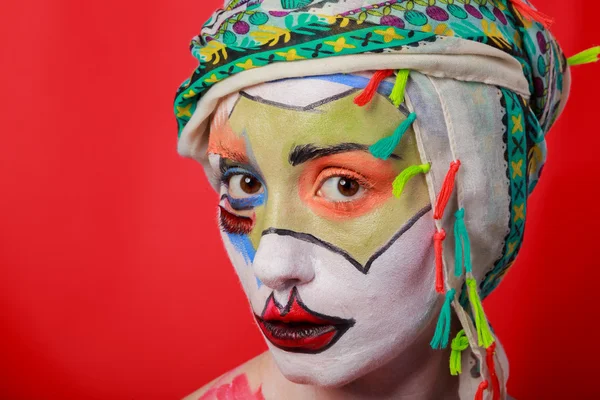 Art Make-up. Beautiful woman portrait with make-up, close-up — Stock Photo, Image