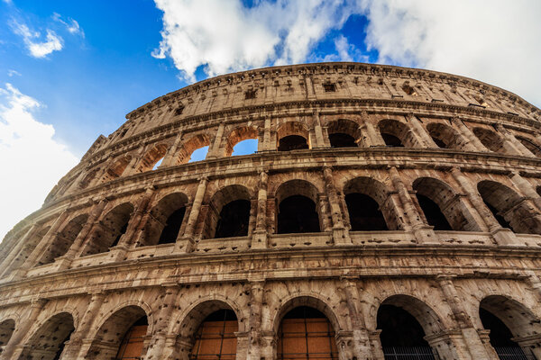ROME - January 10: Coliseum exterior on January 10, 2016 in Rome, Italy.