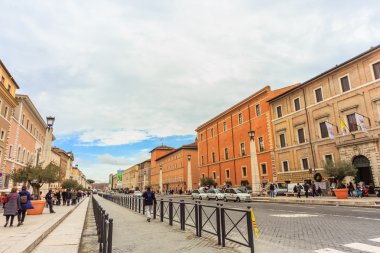 Roma - 12 Ocak: Roma, İtalya için 12 Ocak 2016 Tiber Nehri'nin güzel görünüm.