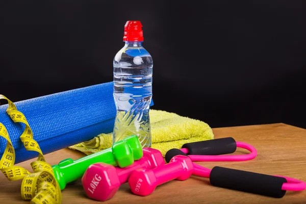 Equipamiento deportivo. Equipo para clases de fitness. Estilo de vida saludable — Foto de Stock