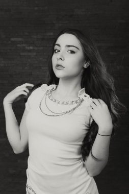 Lüks saç yakın çekim ile Güzellik Portresi