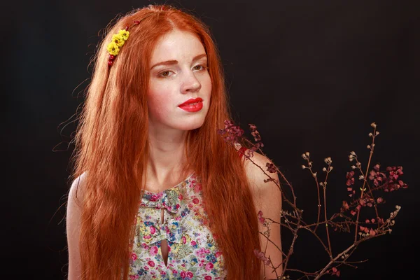 Gorgeous red-haired girl — Stok fotoğraf