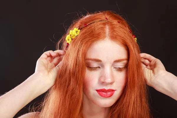 Gorgeous red-haired girl — Stok fotoğraf