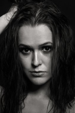 Güzel, duygusal kızın yüzü