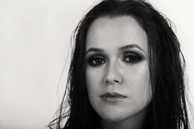 Güzel, duygusal kızın yüzü