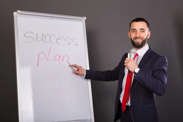 Lecturer in the process of public speaking