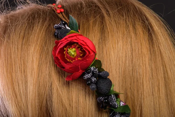 Beautiful wreath in her hair. — Stock Photo, Image