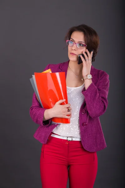 Young busy business woman. — Stock Photo, Image