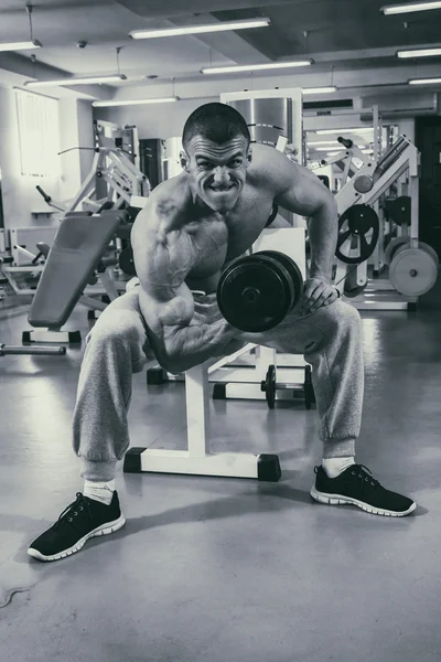 Training process men at the gym — Stock Photo, Image