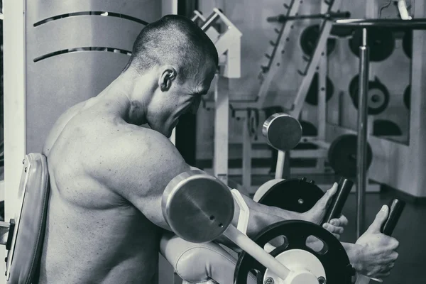 Muskelaufbau im Fitnessstudio — Stockfoto