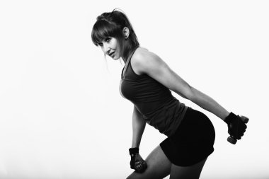 Seksi Fitness kadın hafif bir arka plan üzerinde.