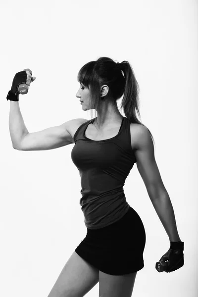 Szexi Fitness nő a világos háttér. — Stock Fotó