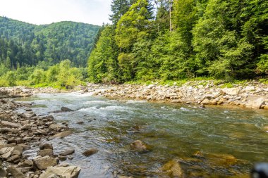 Muhteşem dağ nehri. Büyüleyici bir doğa.