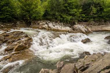 Muhteşem dağ nehri. Büyüleyici bir doğa.