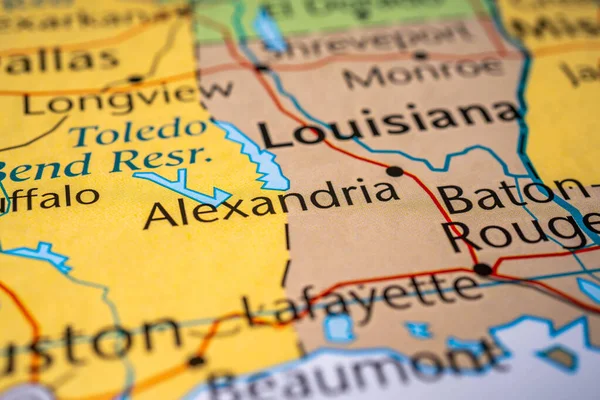 Louisiana state on the map of USA