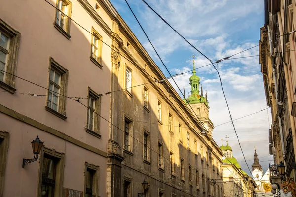 Prachtige Straten Huizen Van Lviv — Stockfoto