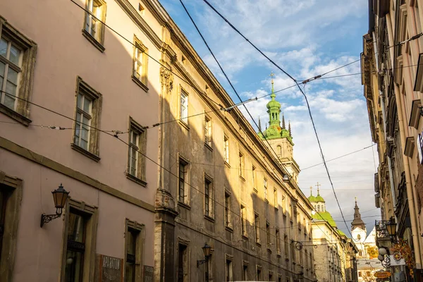 Vackra Gator Och Hus Lviv — Stockfoto