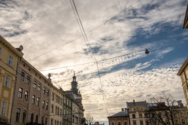 Prachtige Straten Huizen Van Lviv — Stockfoto