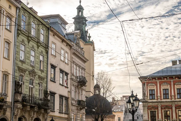 Krásné Ulice Domy Lvova — Stock fotografie