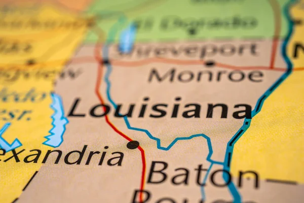 Louisiana Staten Kartan Över Usa — Stockfoto