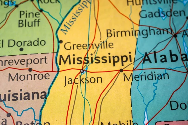 Mississippi Usa Térképen — Stock Fotó