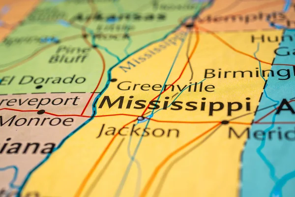 Mississippi Mapě Usa — Stock fotografie