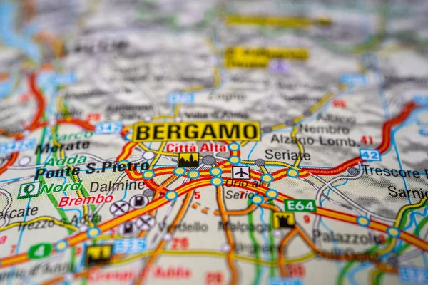 Bergamo Europe Map — Stock Photo, Image