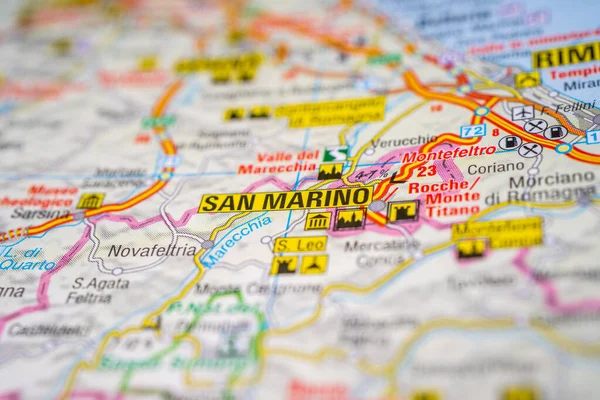 San Marino Sulla Mappa Europa — Foto Stock