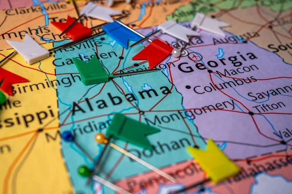 Alabama Mapě Usa — Stock fotografie