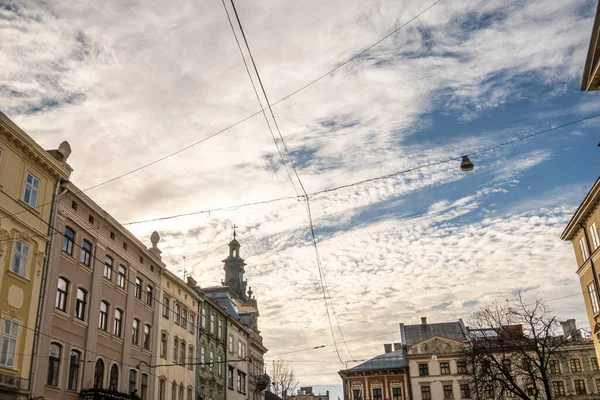 Vackra Gator Och Hus Lviv — Stockfoto