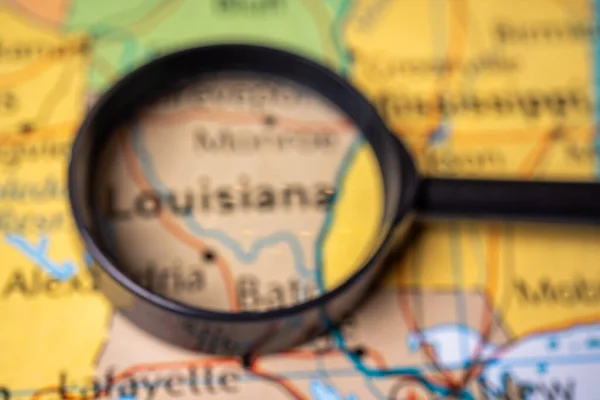 Louisiana state on the map of USA