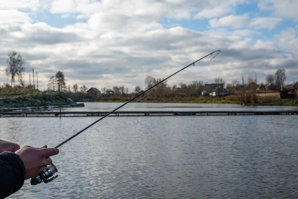 Pesca Alla Trota Con Esche Artificiali — Foto Stock