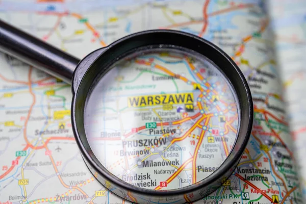 Warszawa Sur Carte Europe — Photo