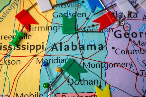 Alabama Mapa Estados Unidos — Foto de Stock