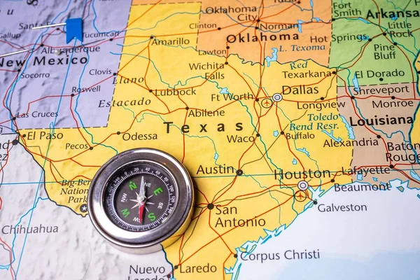 Texas State Sur Carte — Photo