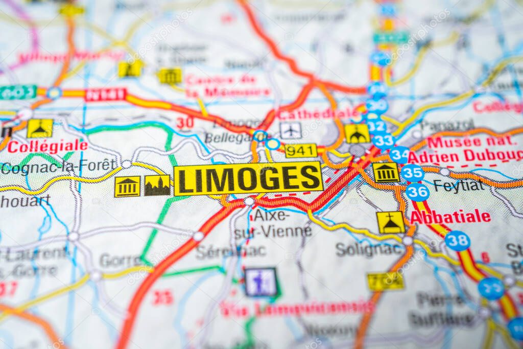Limoges on the Europe map