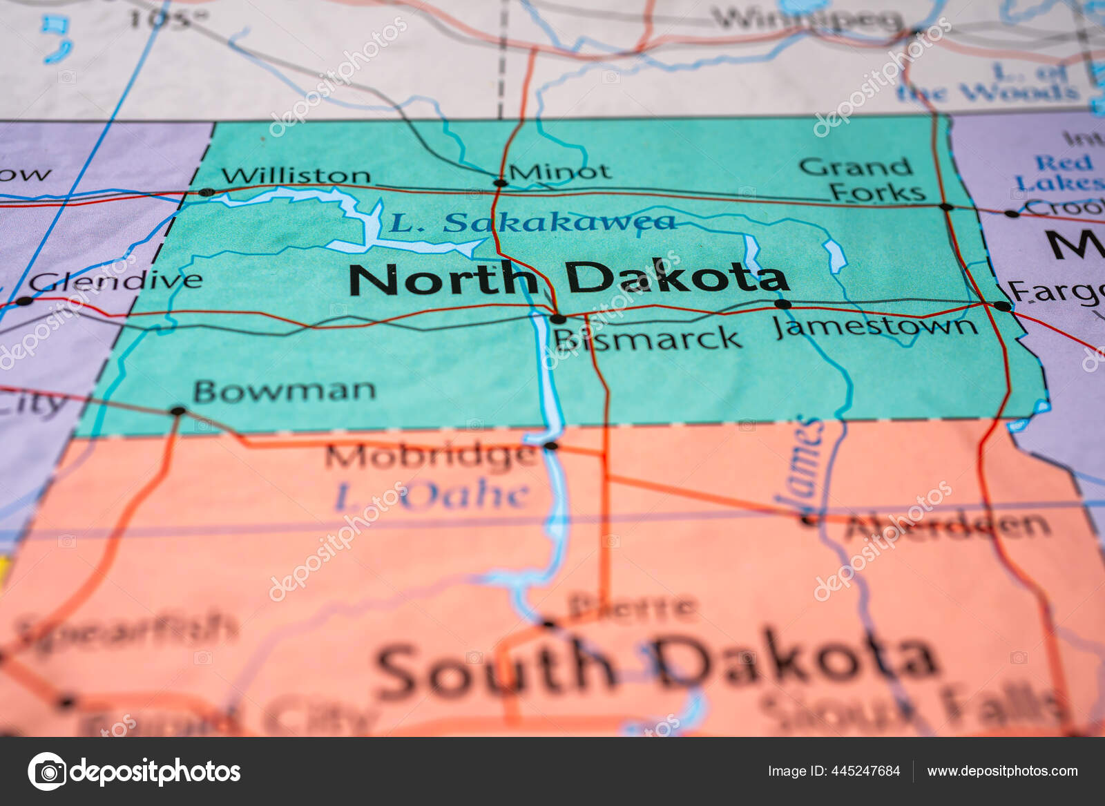 North Dakota Usa Map Stock Photo - Depositphotos 445247684 Stock Photo North Dakota Usa Map