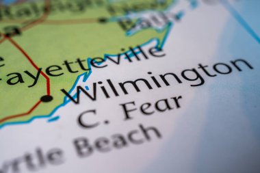 Wilmington on the USA map clipart